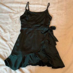 Green Satin Party Dress
